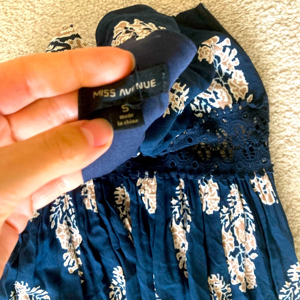 Miss Avenue Blue and White Spaghetti Strap Sundress - Picture 3 of 7